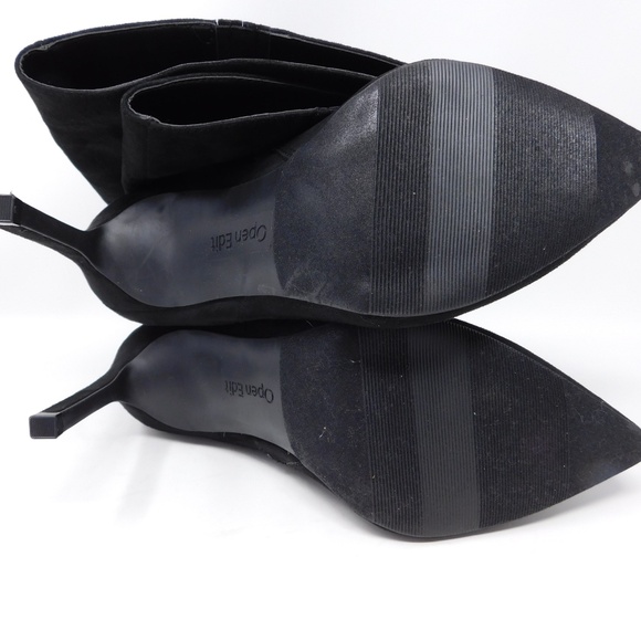 Open Edit Women's Boots Barbara Tall Pointed Toe Zipper Heels Black Size 8.5 M - Picture 13 of 13